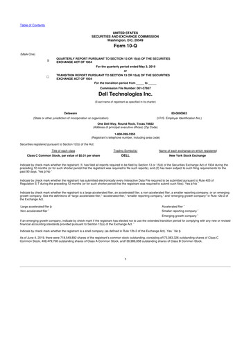 Vorschaubild Dell 10-Q Quartalsbericht 2020 