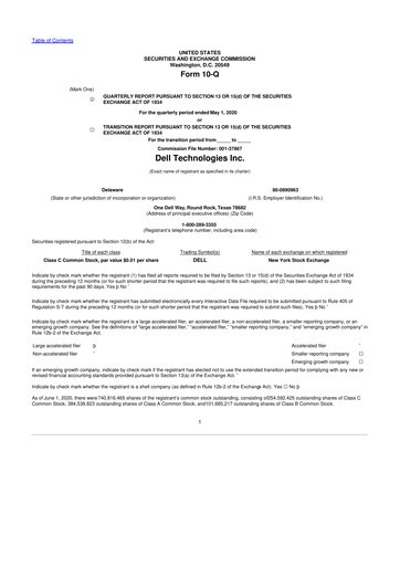 Vorschaubild Dell 10-Q Quartalsbericht 2021 