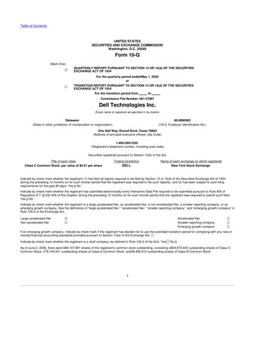 Thumbnail Dell 10-Q Quarterly Report FY2027 