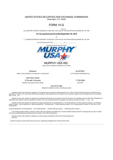 Vorschaubild Murphy USA
 10-Q Quartalsbericht 2018 