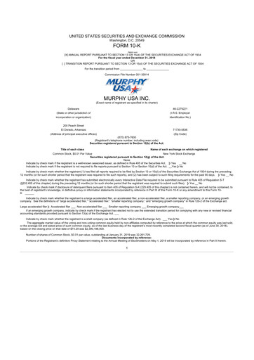 Thumbnail Murphy USA
 10-K Annual Report 2018