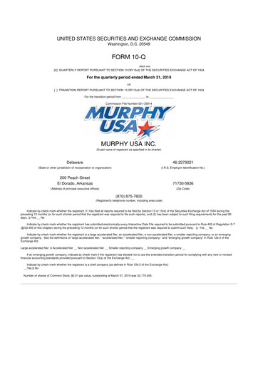 Vorschaubild Murphy USA
 10-Q Quartalsbericht 2019 