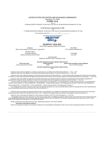 Thumbnail Murphy USA
 10-K Annual Report 2020