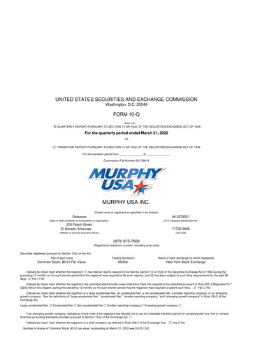 Vorschaubild Murphy USA
 10-Q Quartalsbericht 2022 