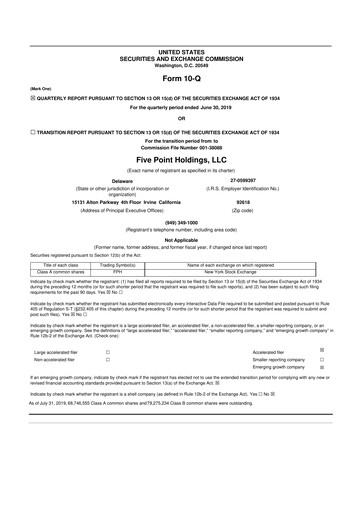 Vorschaubild Five Point Holdings 10-Q Quartalsbericht 2019 