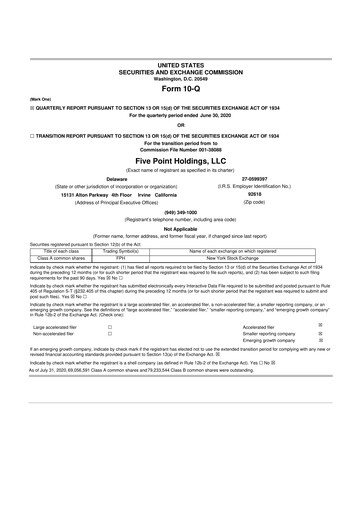 Vorschaubild Five Point Holdings 10-Q Quartalsbericht 2020 