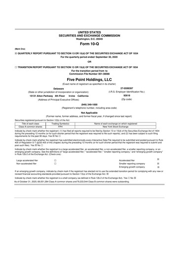Vorschaubild Five Point Holdings 10-Q Quartalsbericht 2020 