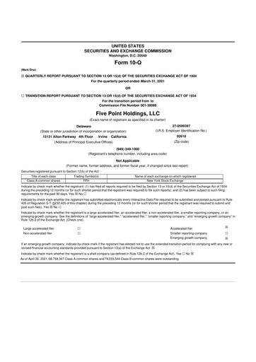 Vorschaubild Five Point Holdings 10-Q Quartalsbericht 2021 