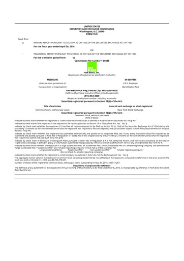 Thumbnail H&R Block
 10-K Annual Report 2016