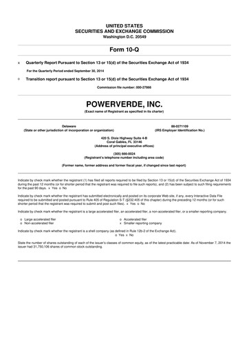 Miniature 374Water 10-Q Rapport trimestriel  