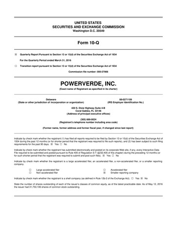 Miniature 374Water 10-Q Rapport trimestriel  