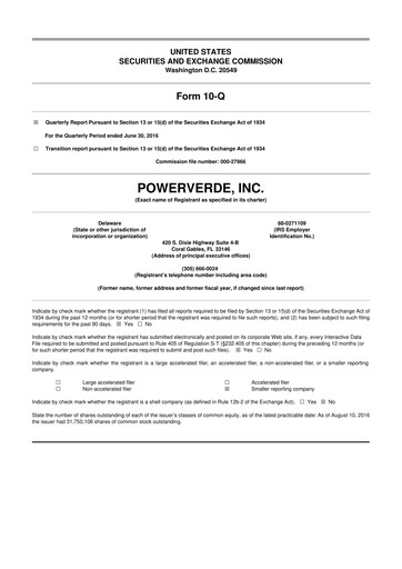 Miniature 374Water 10-Q Rapport trimestriel  