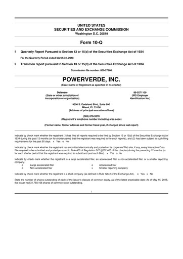Miniature 374Water 10-Q Rapport trimestriel  