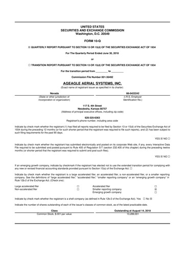 Thumbnail AgEagle Aerial Systems
 10-Q Quarterly Report FY 