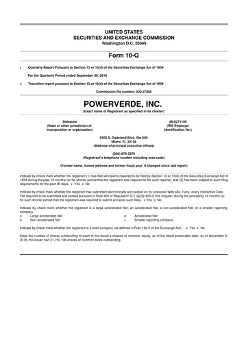 Miniature 374Water 10-Q Rapport trimestriel  