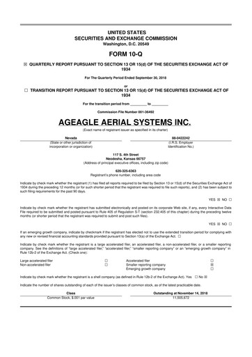 Thumbnail AgEagle Aerial Systems
 10-Q Quarterly Report FY 