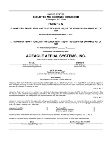 Thumbnail AgEagle Aerial Systems
 10-Q Quarterly Report FY 