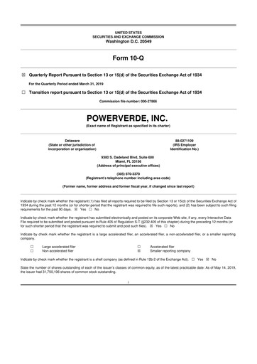 Miniature 374Water 10-Q Rapport trimestriel  