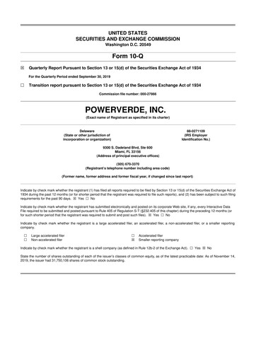Miniature 374Water 10-Q Rapport trimestriel  