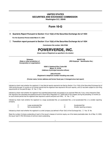 Miniature 374Water 10-Q Rapport trimestriel  