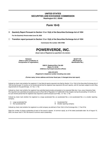 Miniature 374Water 10-Q Rapport trimestriel  