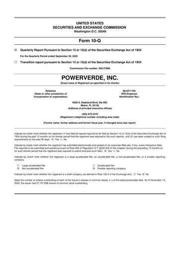 Miniature 374Water 10-Q Rapport trimestriel  