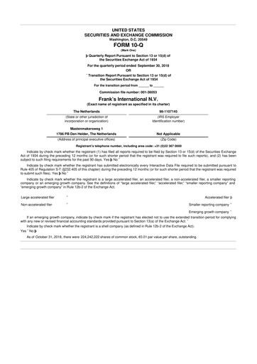 Thumbnail Expro Group 10-Q Quarterly Report FY2018 