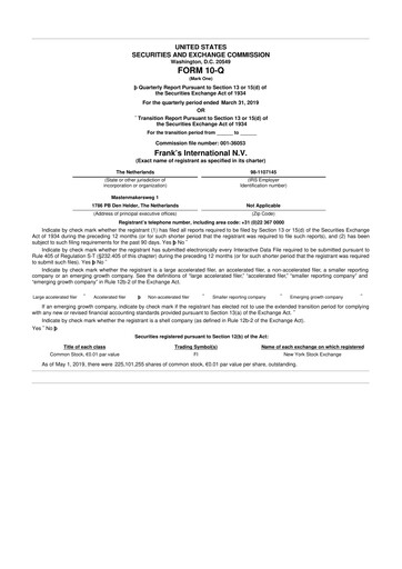 Thumbnail Expro Group 10-Q Quarterly Report FY2019 
