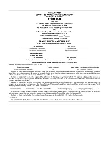 Thumbnail Expro Group 10-Q Quarterly Report FY2019 