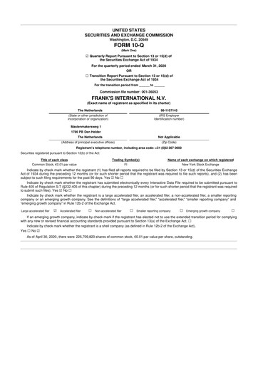 Thumbnail Expro Group 10-Q Quarterly Report FY2020 