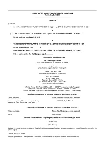 Thumbnail Sify Technologies 
 20-F Annual Report 2018