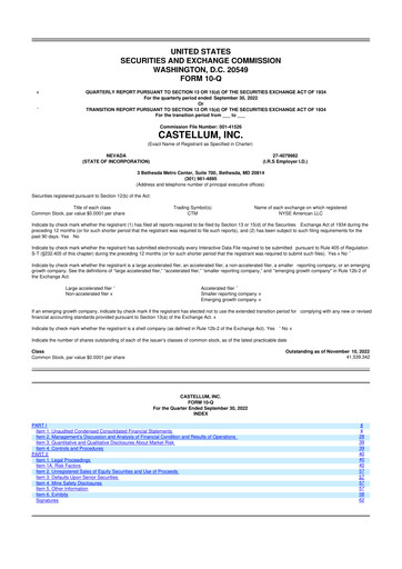 Thumbnail Castellum 10-Q Quarterly Report FY 