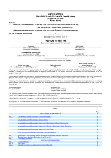 Thumbnail Treasure Global 10-Q Quarterly Report FY2023 