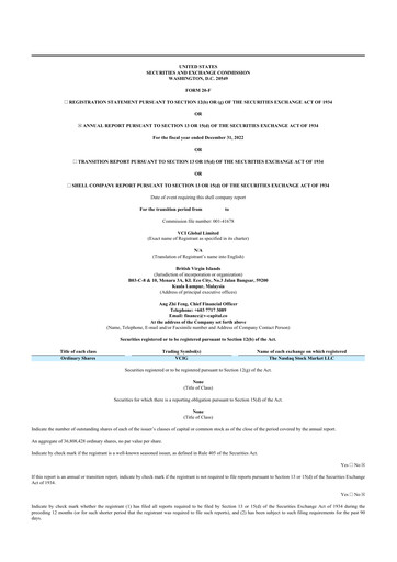 Thumbnail VCI Global 20-F Annual Report 2022