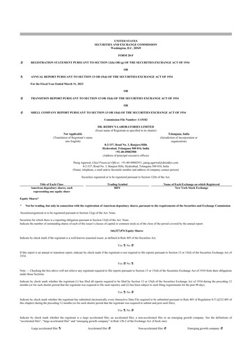 Thumbnail Dr. Reddy's Laboratories 20-F Annual Report 2023