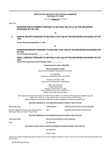 Thumbnail Sify Technologies 
 20-F Annual Report 2023