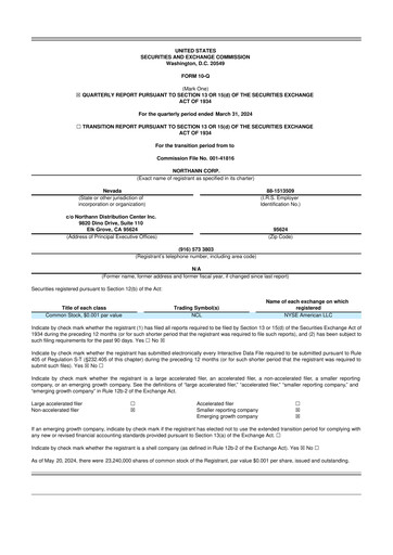 Miniature Northann Corp 10-Q Rapport trimestriel 2024 