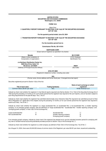 Miniature Northann Corp 10-Q Rapport trimestriel 2024 