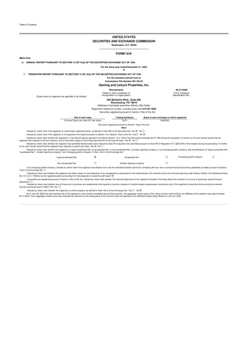 Thumbnail Gaming and Leisure Properties
 10-K Annual Report 2025