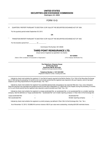 Thumbnail SiriusPoint  10-Q Quarterly Report FY2013 