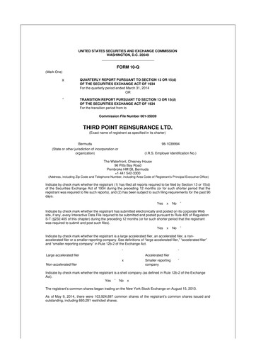 Thumbnail SiriusPoint  10-Q Quarterly Report FY2014 