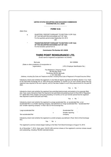 Thumbnail SiriusPoint  10-Q Quarterly Report FY2014 