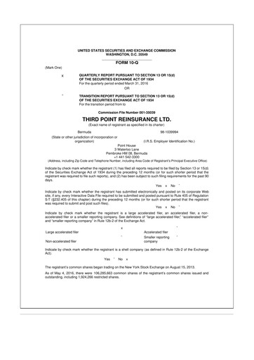 Thumbnail SiriusPoint  10-Q Quarterly Report FY2016 