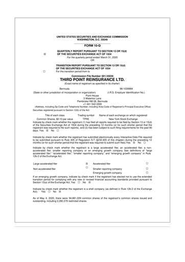 Thumbnail SiriusPoint  10-Q Quarterly Report FY2020 