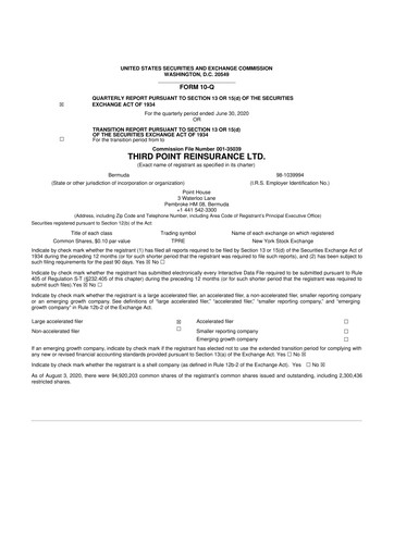 Thumbnail SiriusPoint  10-Q Quarterly Report FY2020 