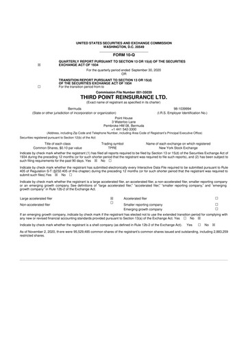 Thumbnail SiriusPoint  10-Q Quarterly Report FY2020 