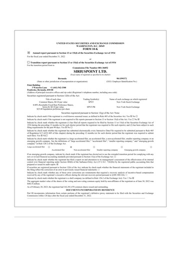 Thumbnail SiriusPoint  10-K Annual Report 2022