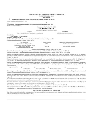 Thumbnail SiriusPoint  10-K Annual Report 2023