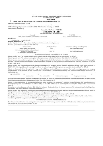 Thumbnail SiriusPoint  10-K Annual Report 2024