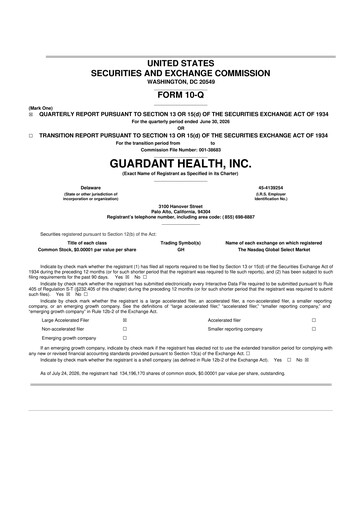 Thumbnail Guardant Health
 10-Q Quarterly Report FY2026 
